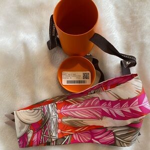 SOLD Hermes 100% silk pink multi color twilly scarf